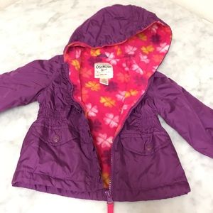 OSHKOSH Girls Purple Jacket with pink flowers